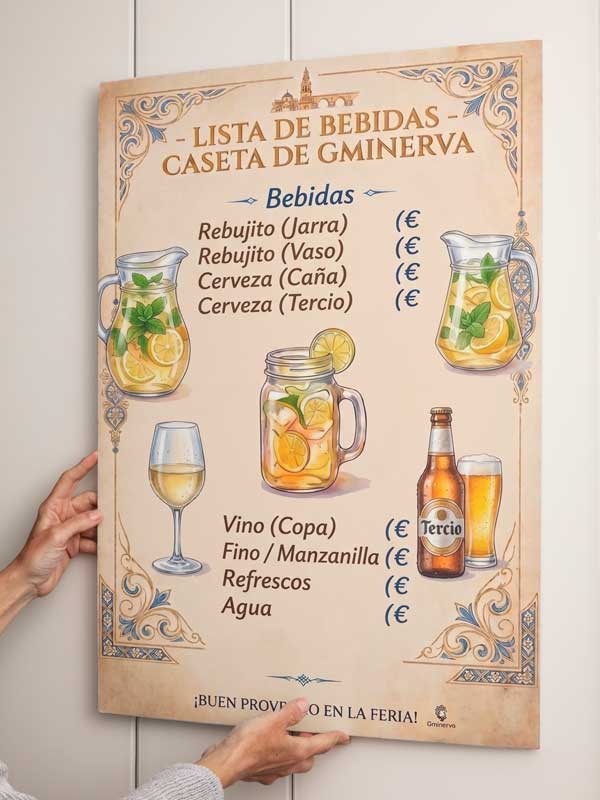 Carteles Lista de Precios para Casetas de Feria