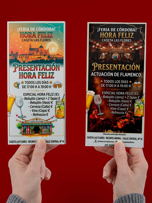 Flyers 10x21 cm. para Casetas de Feria en Córdoba - Imagen 3