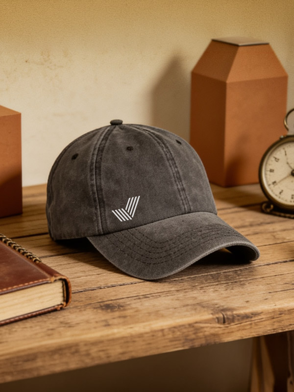 Gorra Zorp de 5 paneles con acabado efecto lavado personalizada con logotipo