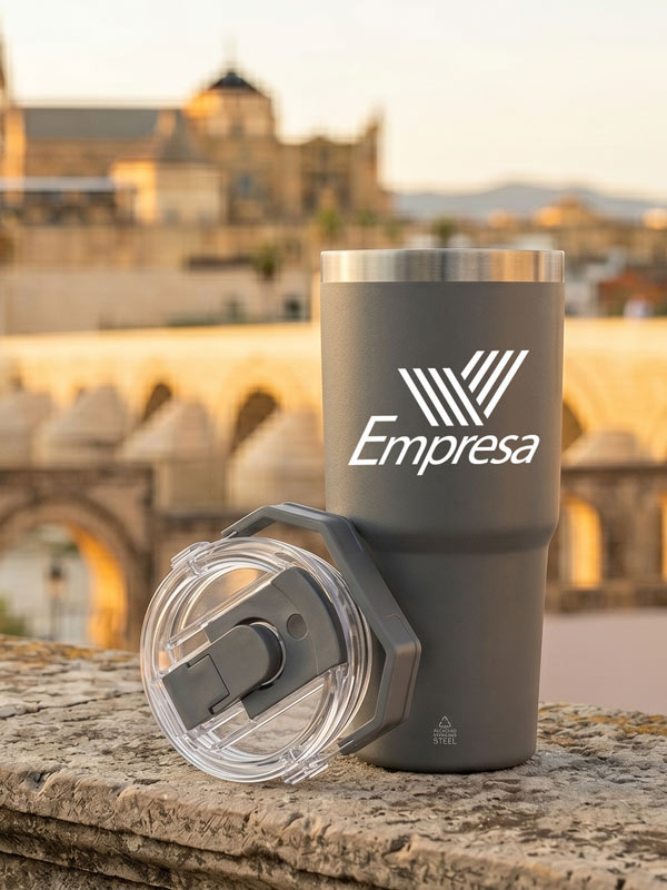 Vaso térmico de acero inoxidable publicitario con logotipo personalizado